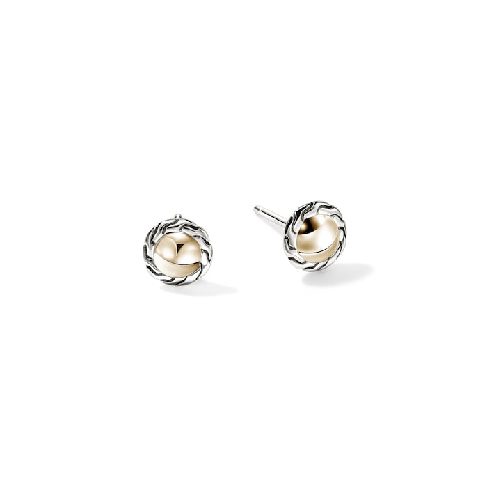 John Hardy Sterling Silver & 14K Yellow Gold JH Essential Stud Earrings