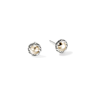 John Hardy Sterling Silver & 14K Yellow Gold JH Essential Stud Earrings
