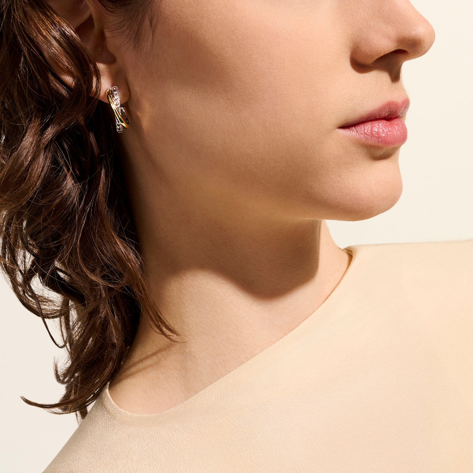 John Hardy Sterling Silver & 14K Yellow Gold JH Essential Crossover Hoop Earrings