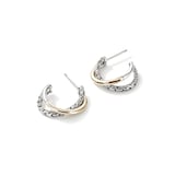 John Hardy Sterling Silver & 14K Yellow Gold JH Essential Crossover Hoop Earrings