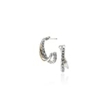 John Hardy Sterling Silver & 14K Yellow Gold JH Essential Crossover Hoop Earrings