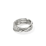 John Hardy Sterling Silver JH Essential Crossover Ring - Size 7