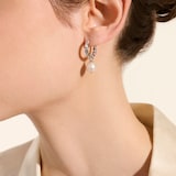 John Hardy Sterling Silver JH Essential Pearl Hoop Earrings