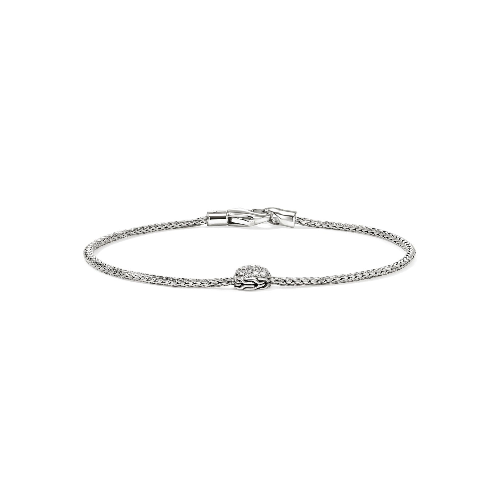 John Hardy Sterling Silver JH Essential Pave Diamond Bracelet John Hardy Sterling Silver JH Essential Pave Diamond Bracelet