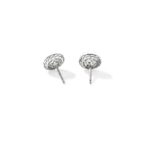 John Hardy Sterling Silver JH Essential Pave Black Sapphire Stud Earrings