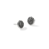 John Hardy Sterling Silver JH Essential Pave Black Sapphire Stud Earrings