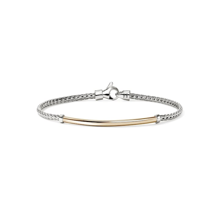 John Hardy Sterling Silver & 14K Yellow Gold JH Essential Bracelet - Size Medium