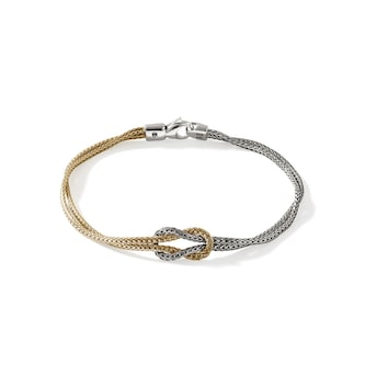 John Hardy Sterling Silver & 14K Yellow Gold Love Knot Bracelet, 3.6mm - Size Small
