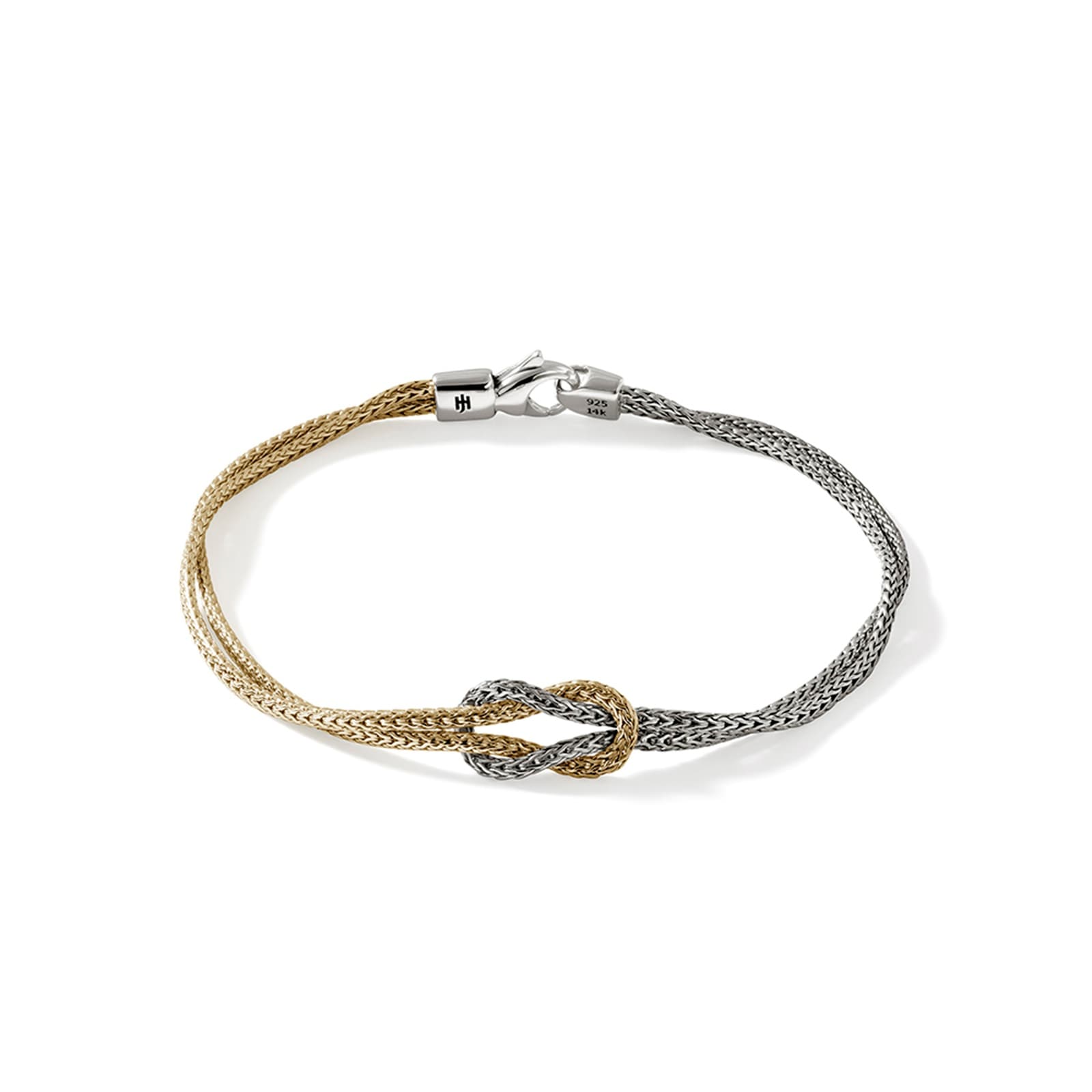 John Hardy Sterling Silver & 14K Yellow Gold Love Knot Bracelet, 3.6mm - Size Small