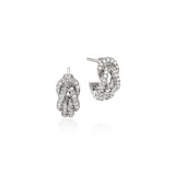 John Hardy Sterling Silver Love Knot Diamond Hoop Earrings