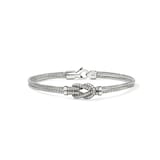 John Hardy Sterling Silver Love Knot Diamond Bracelet - Size Medium
