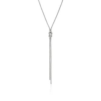 John Hardy Sterling Silver Love Knot Diamond Y Necklace