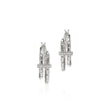 John Hardy Sterling Silver Spear Diamond Hoop Earrings