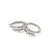 John Hardy Sterling Silver Spear Diamond Hoop Earrings