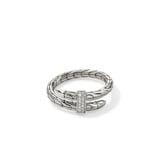 John Hardy Sterling Silver Spear Diamond Ring - Size 7