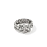 John Hardy Sterling Silver Spear Diamond Ring - Size 8