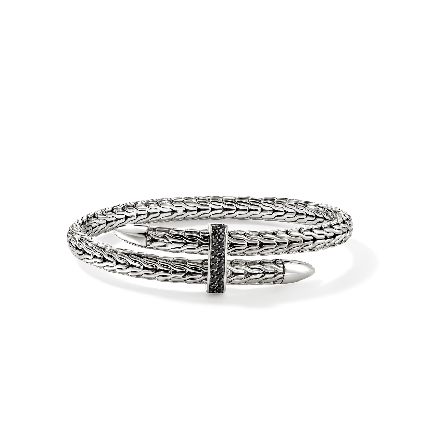 John Hardy Sterling Silver Spear Black Sapphire Flex Cuff Bracelet - Size Medium John Hardy Sterling Silver Spear Black Sapphire Flex Cuff Bracelet - Size Medium