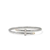 John Hardy Sterling Silver & 14K Yellow Gold Spear Diamond Flex Cuff Bracelet, 4mm - Size Medium