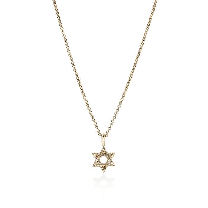 John Hardy 14K Yellow Gold JH Essential Star Of David Pendant Necklace