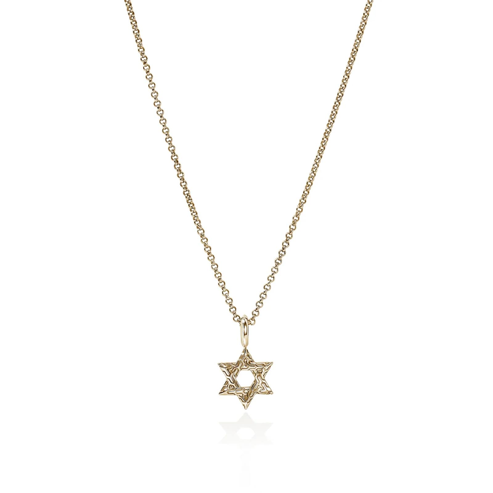 John Hardy 14K Yellow Gold JH Essential Star Of David Pendant Necklace