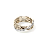 John Hardy 14K Yellow Gold JH Essential 0.35cttw Diamond Crossover Ring - Ring Size 7