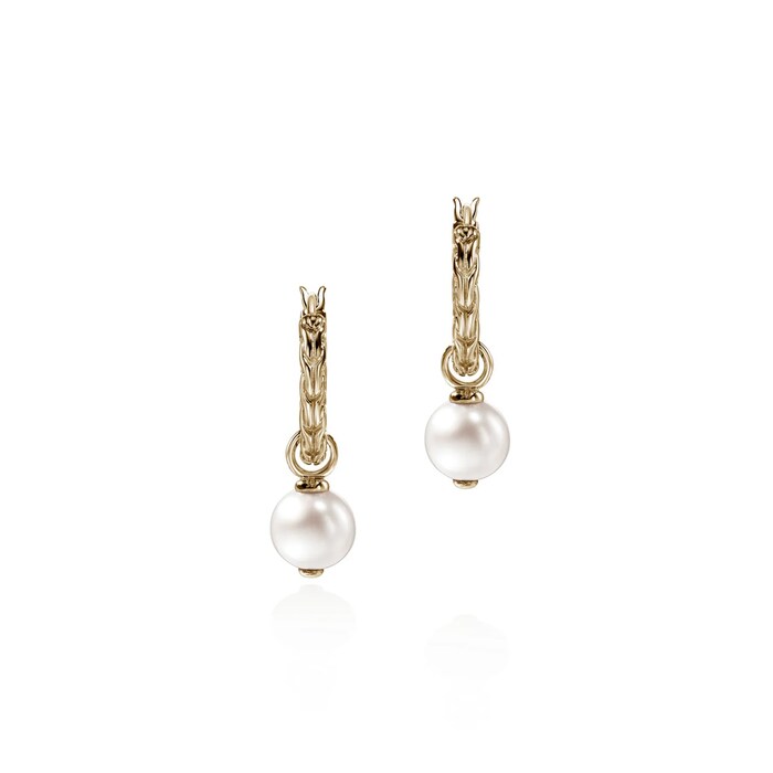 John Hardy 14K Yellow Gold JH Essentials Pearl Drop Earrings, 16mm
