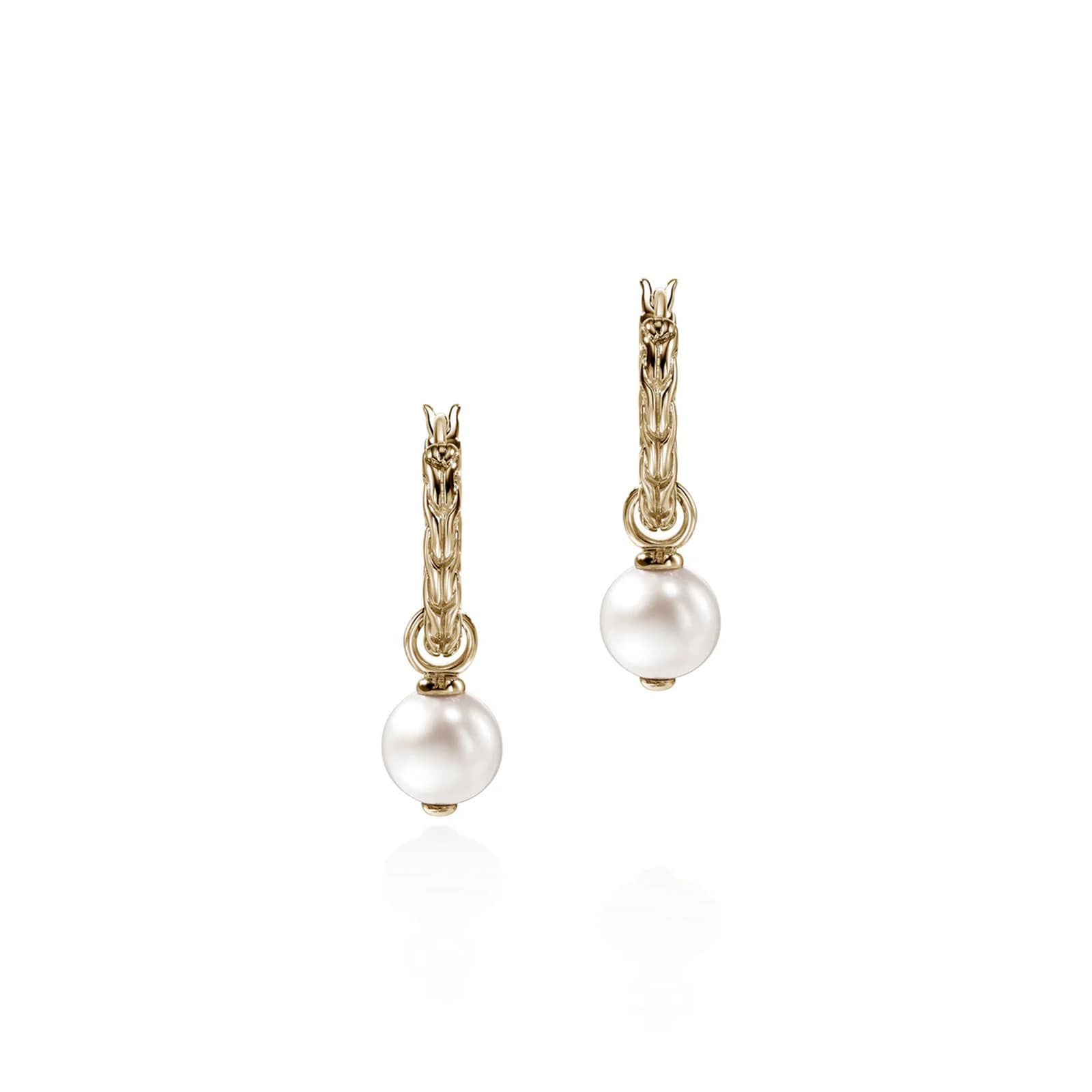 John Hardy 14K Yellow Gold JH Essentials Pearl Drop Earrings, 16mm