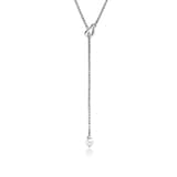 John Hardy Sterling Silver Surf 0.12cttw Diamond & Pearl Y Necklace