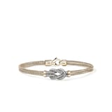 John Hardy 14K Yellow Gold Love Knot 0.30cttw Diamond Bracelet - Size Medium