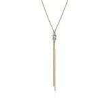 John Hardy 14K Yellow Gold Love Knot 0.29cttw Pave Diamond Y Necklace