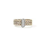 John Hardy 14K Yellow Gold Icon 0.16cttw Diamond Bar Ring, 6mm - Ring Size 7