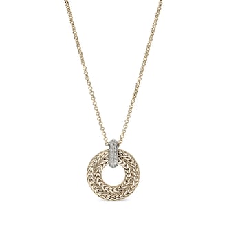 John Hardy 14K Yellow Gold Icon  0.21cttw Diamond Link Pendant Necklace, 2mm