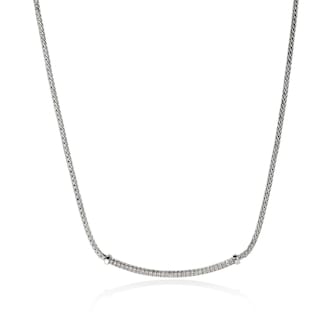 John Hardy Sterling Silver JH Essential 0.24cttw Diamond Necklace, 1.8mm