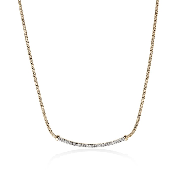 John Hardy 14K Yellow Gold JH Essential 0.24cttw Diamond Necklace, 1.8mm