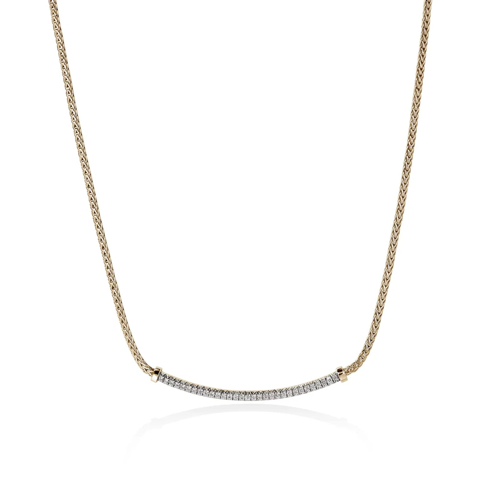 John Hardy 14K Yellow Gold JH Essential 0.24cttw Diamond Necklace, 1.8mm