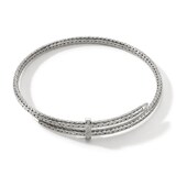 John Hardy Sterling Silver Spear 0.24cttw Diamond Flex Coil Choker Necklace