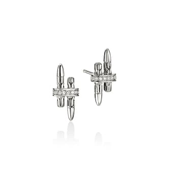 John Hardy Sterling Silver Spear Diamond Stud Earrings