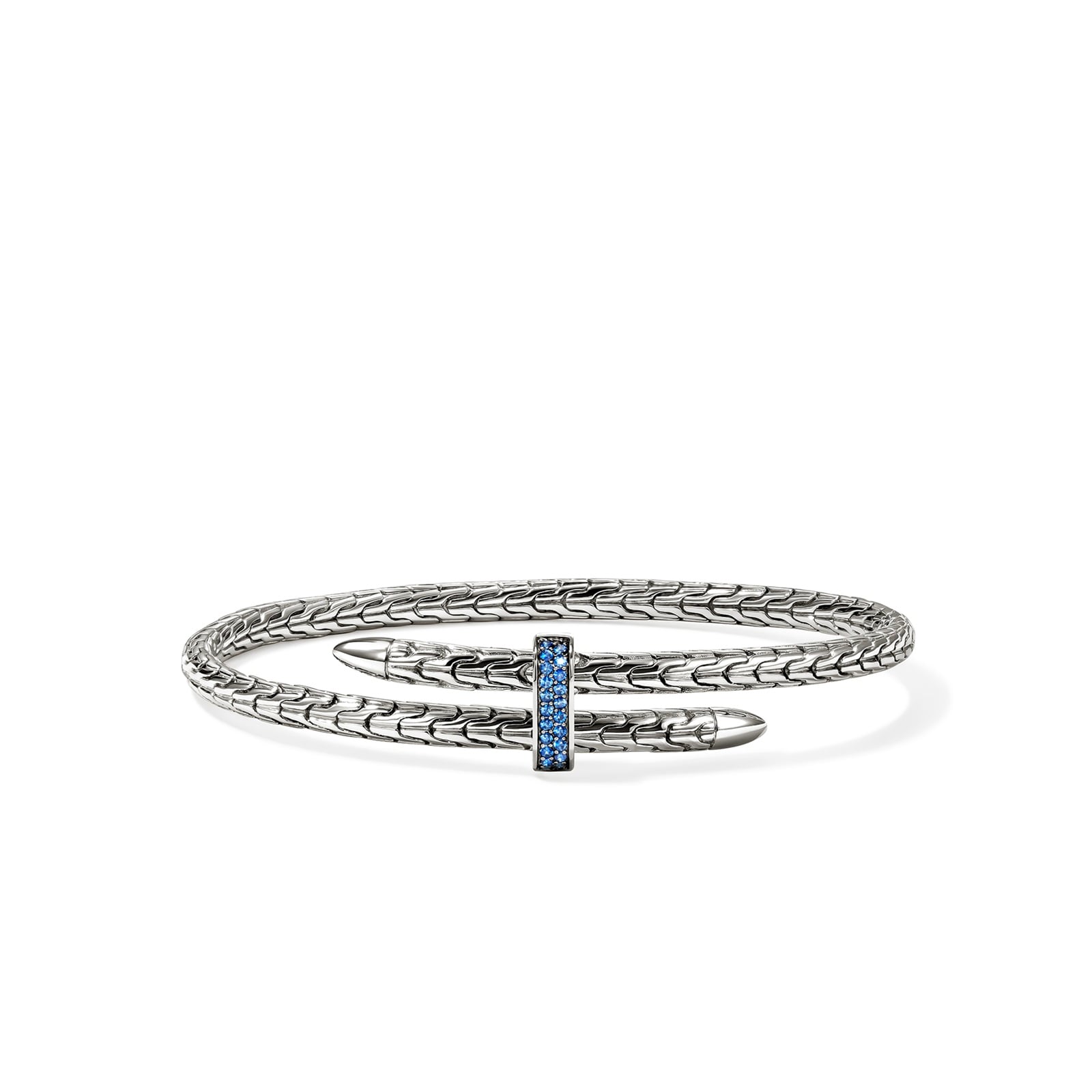 John Hardy Sterling Silver Spear Blue Sapphire Flex Cuff Bracelet, 4mm - Size Medium