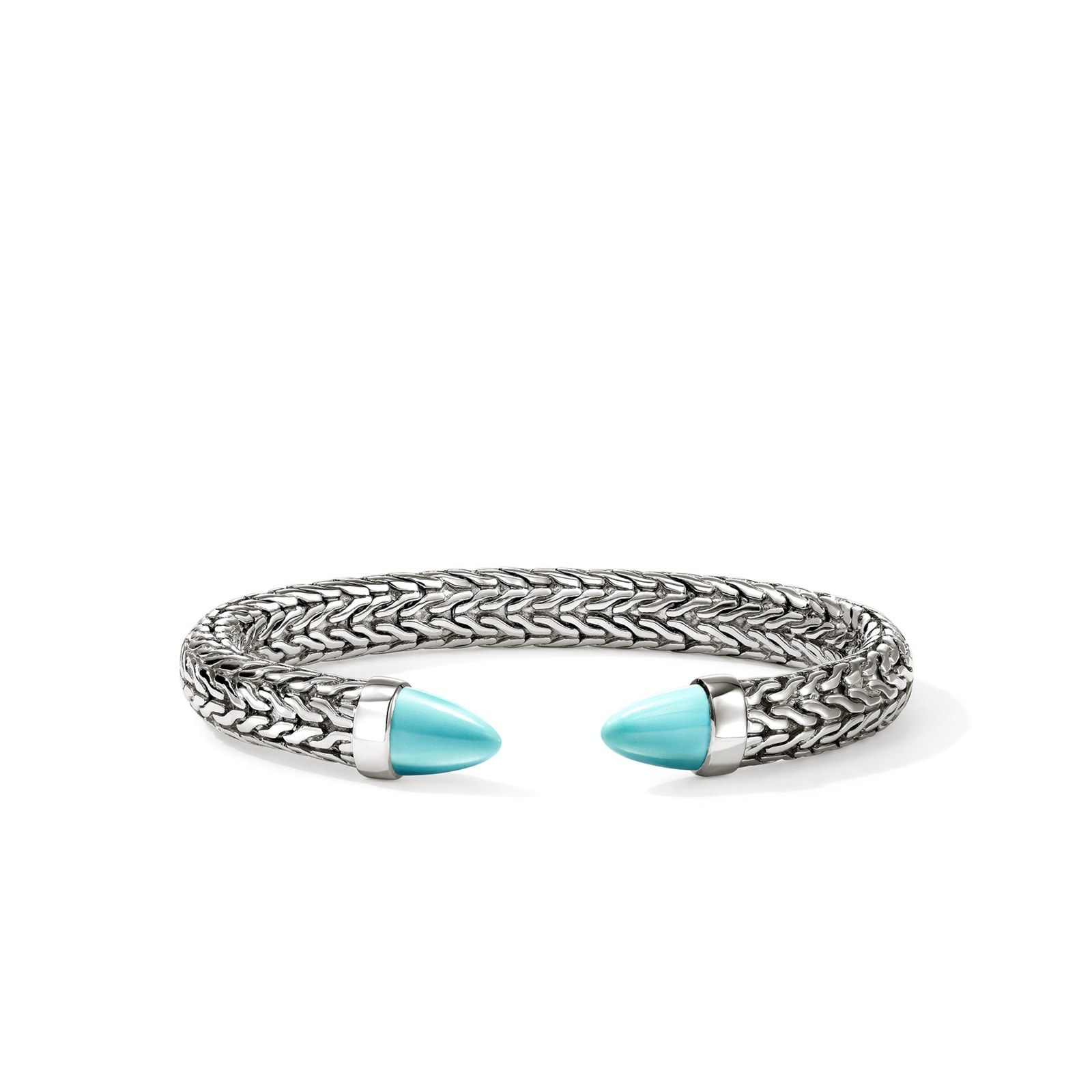 John Hardy Sterling Silver Spear Turquoise Cuff Bracelet - Size
