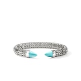 John Hardy Sterling Silver Spear Turquoise Cuff Bracelet - Size Medium