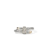 John Hardy Sterling Silver & 14K Yellow Gold Spear Diamond Ring - Ring Size 7
