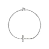 John Hardy Sterling Silver JH Essentials Cross Bracelet - Size Medium