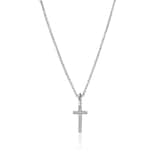 John Hardy Sterling Silver JH Essentials Cross Diamond Necklace