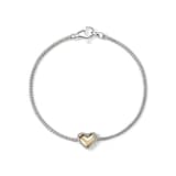 John Hardy 14K Yellow Gold & Sterling Silver JH Essentials Heart Motif Bracelet - Size Medium