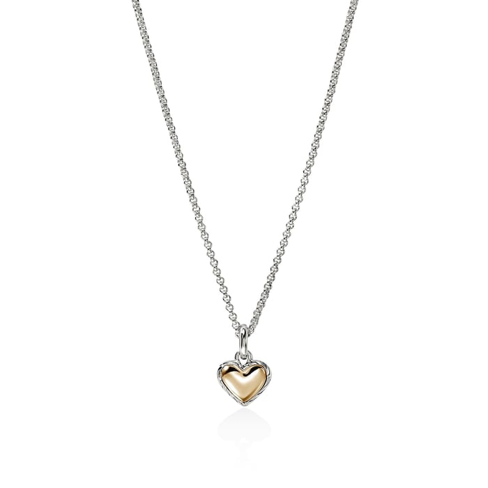 John Hardy 14K Yellow Gold & Sterling Silver JH Essentials Heart Pendant Necklace