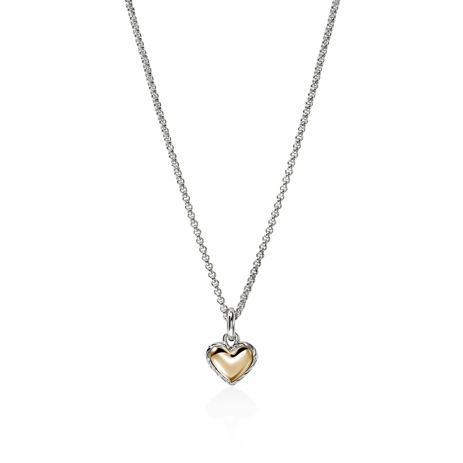 John Hardy 14K Yellow Gold & Sterling Silver JH Essentials Heart Pendant Necklace