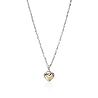 John Hardy 14K Yellow Gold & Sterling Silver JH Essentials Heart Pendant Necklace
