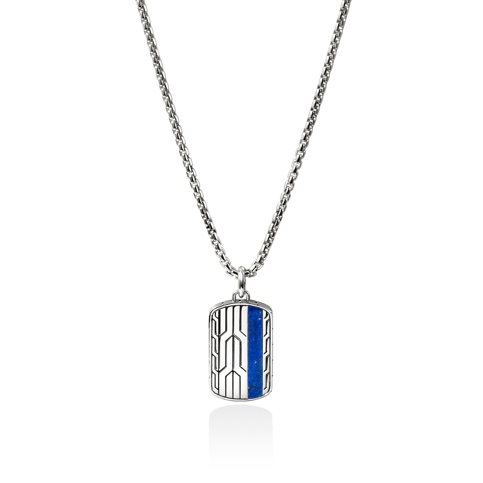 John Hardy Sterling Silver Icon Lapis Tag Pendant Necklace - 22 Inches