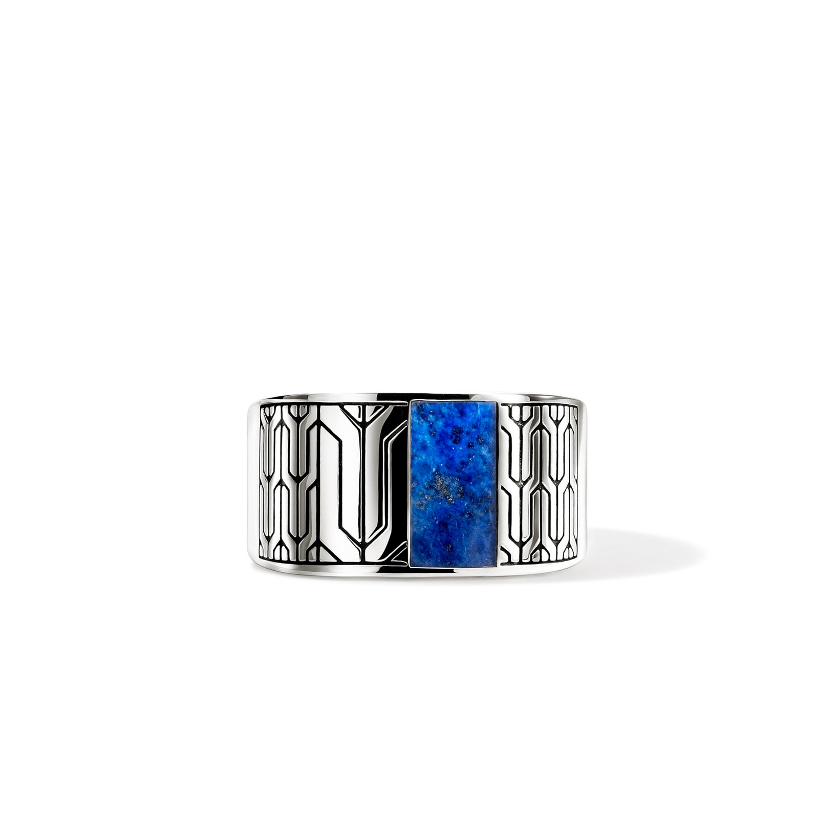 John Hardy Sterling Silver Icon Lapis Signet Ring - Size 10