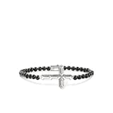 John Hardy Sterling Silver Icon Black Onyx Beaded Cross Motif Bracelet - Size Large